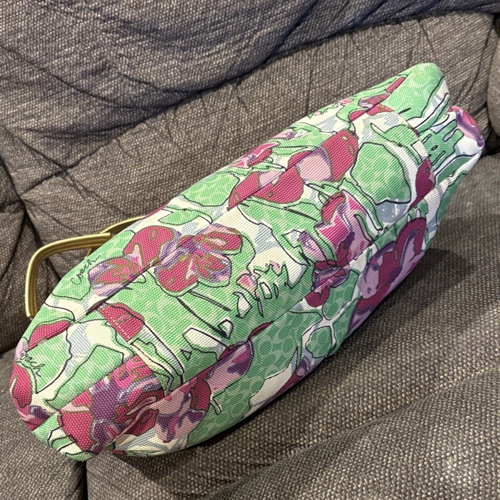 Coach Ashley Floral Tote in Pink, Green & Gold - Picture 4 of 11
